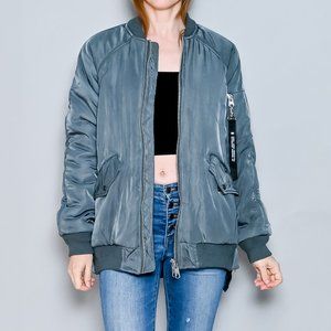 585. KRAKATAU Dark Matter Antagonist Survival Kit Reversible Grey Bomber Jacket